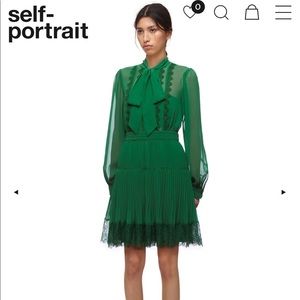 Self-Portrait Green Lace Trim Dress